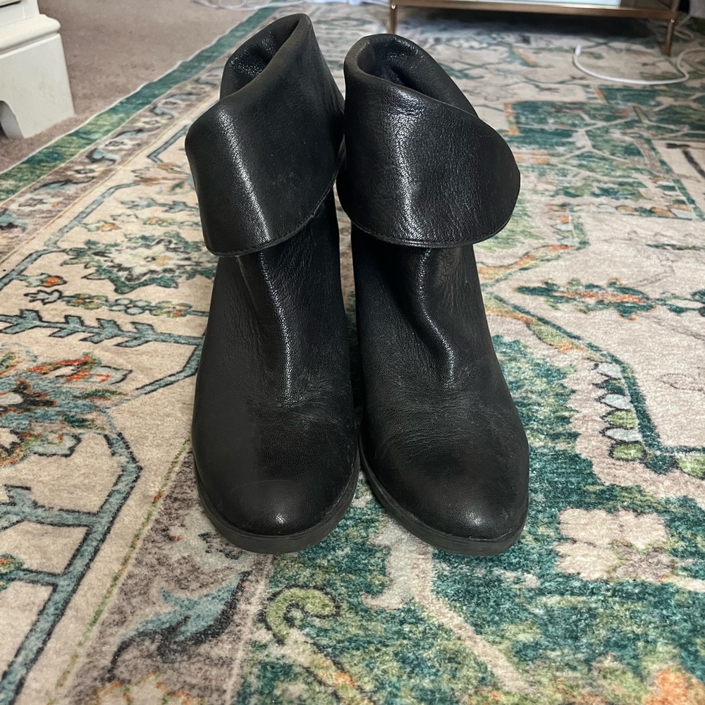 Lucky Brand Black Leather Ankle Boots